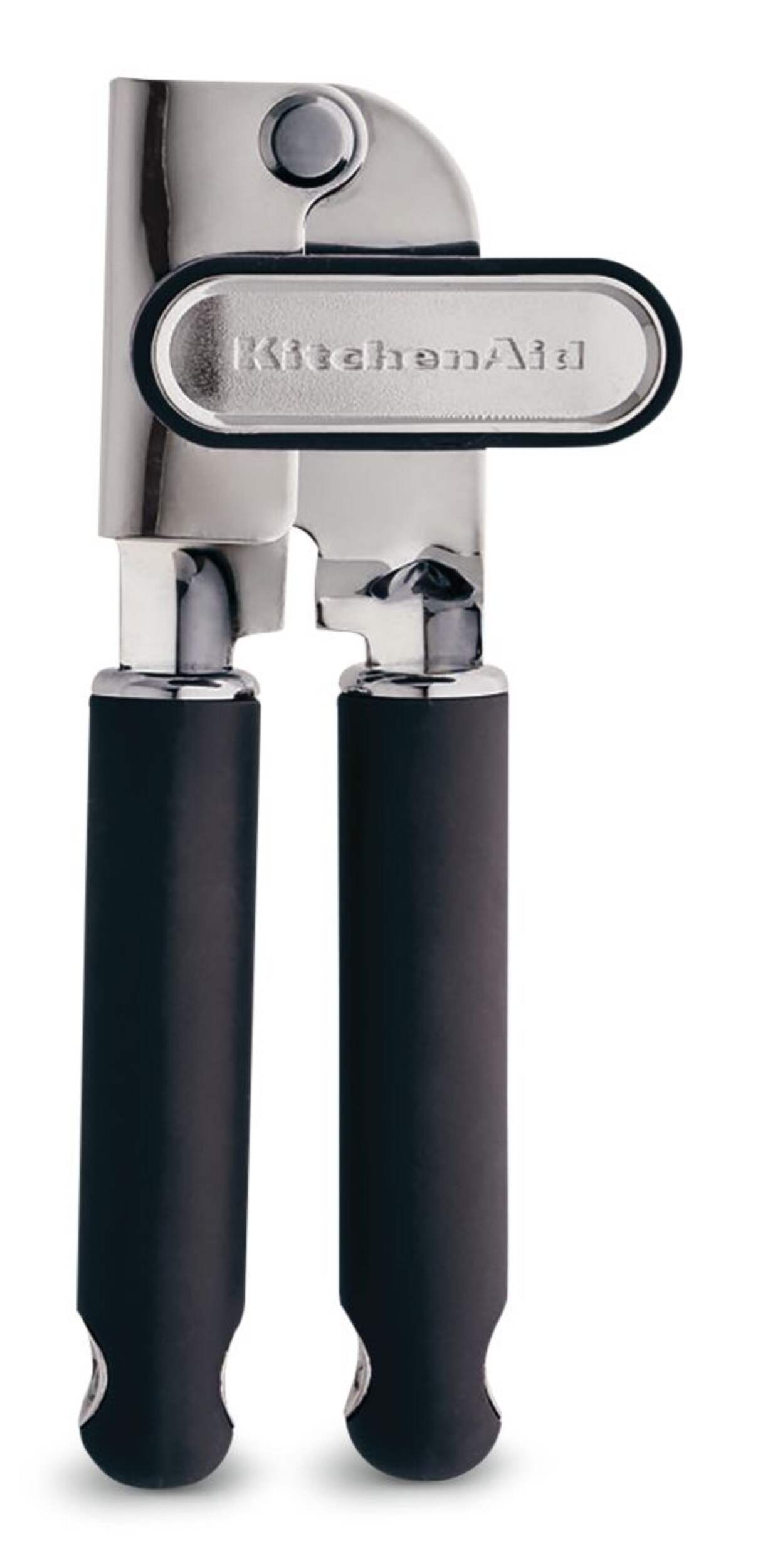 KitchenAid Gourmet Soft Grip Stainless Steel Can Opener, Black Front_Flat