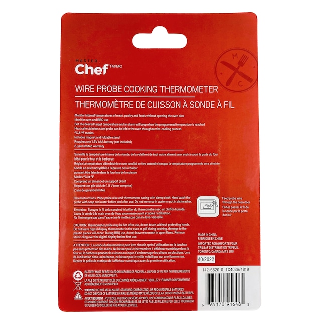 MASTER Chef Wired Cooking Thermometer Canadian Tire
