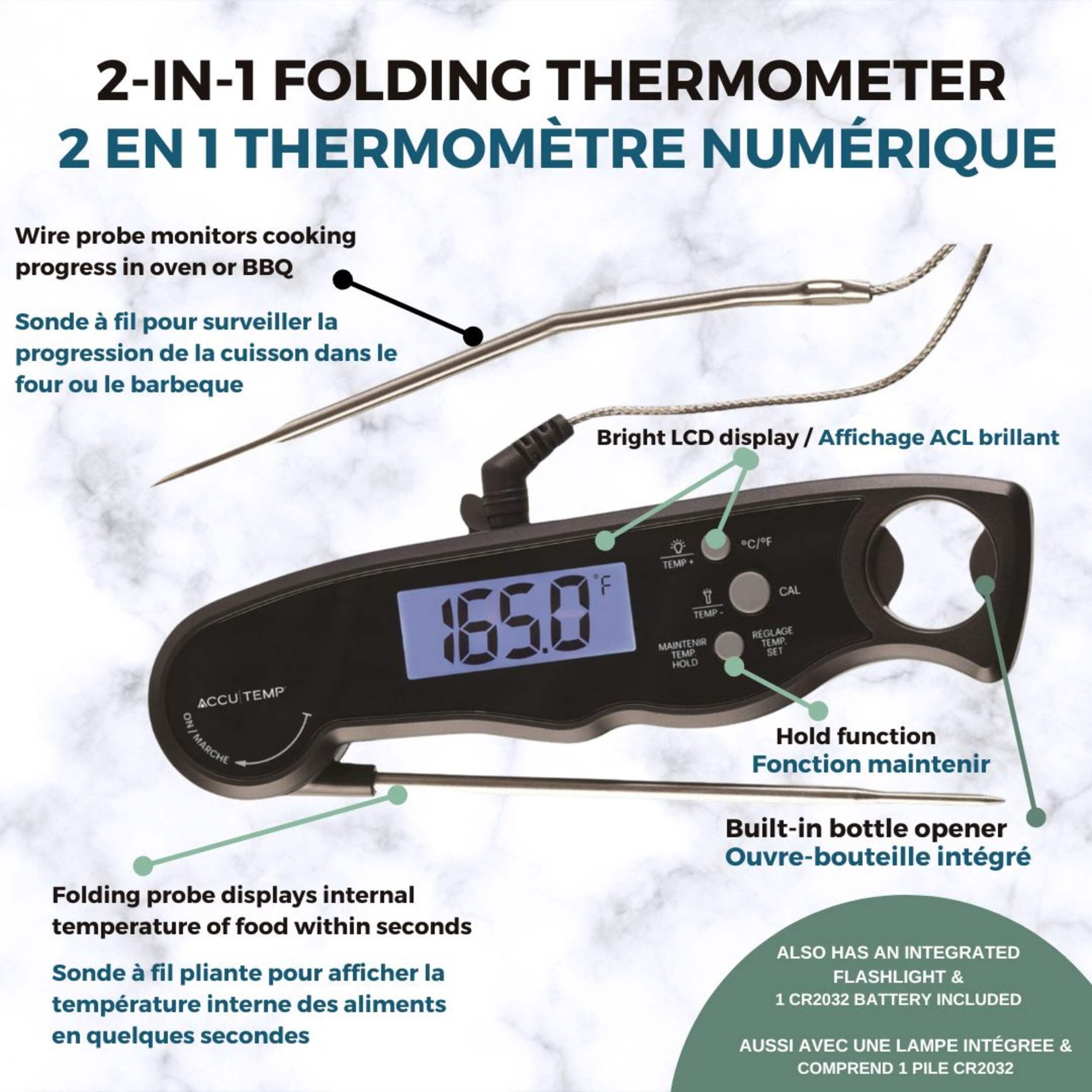 Accutemp 2in1 Instant & Probe Digital Thermometer Canadian Tire