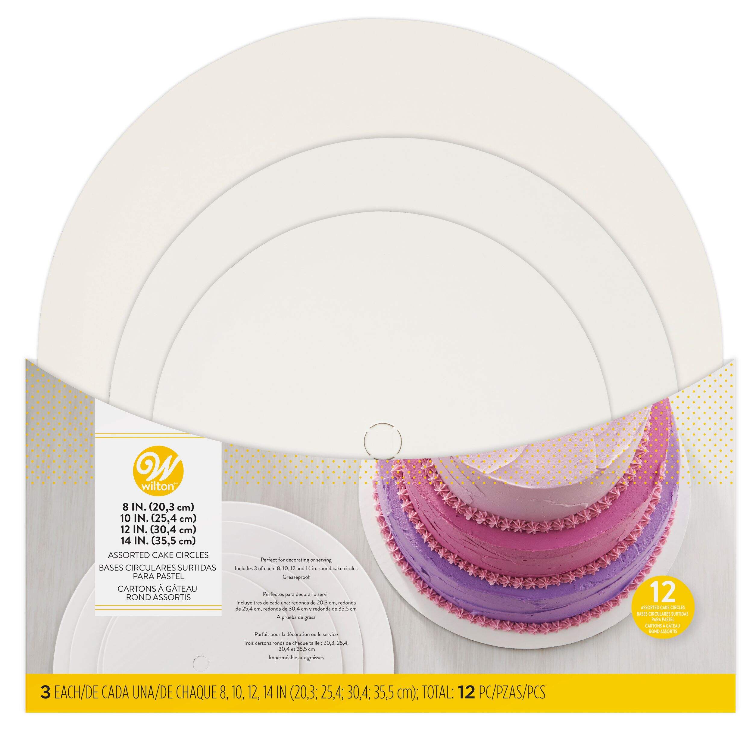 Wilton White Cake Circles Cake Board, 12-pc Front_Flat