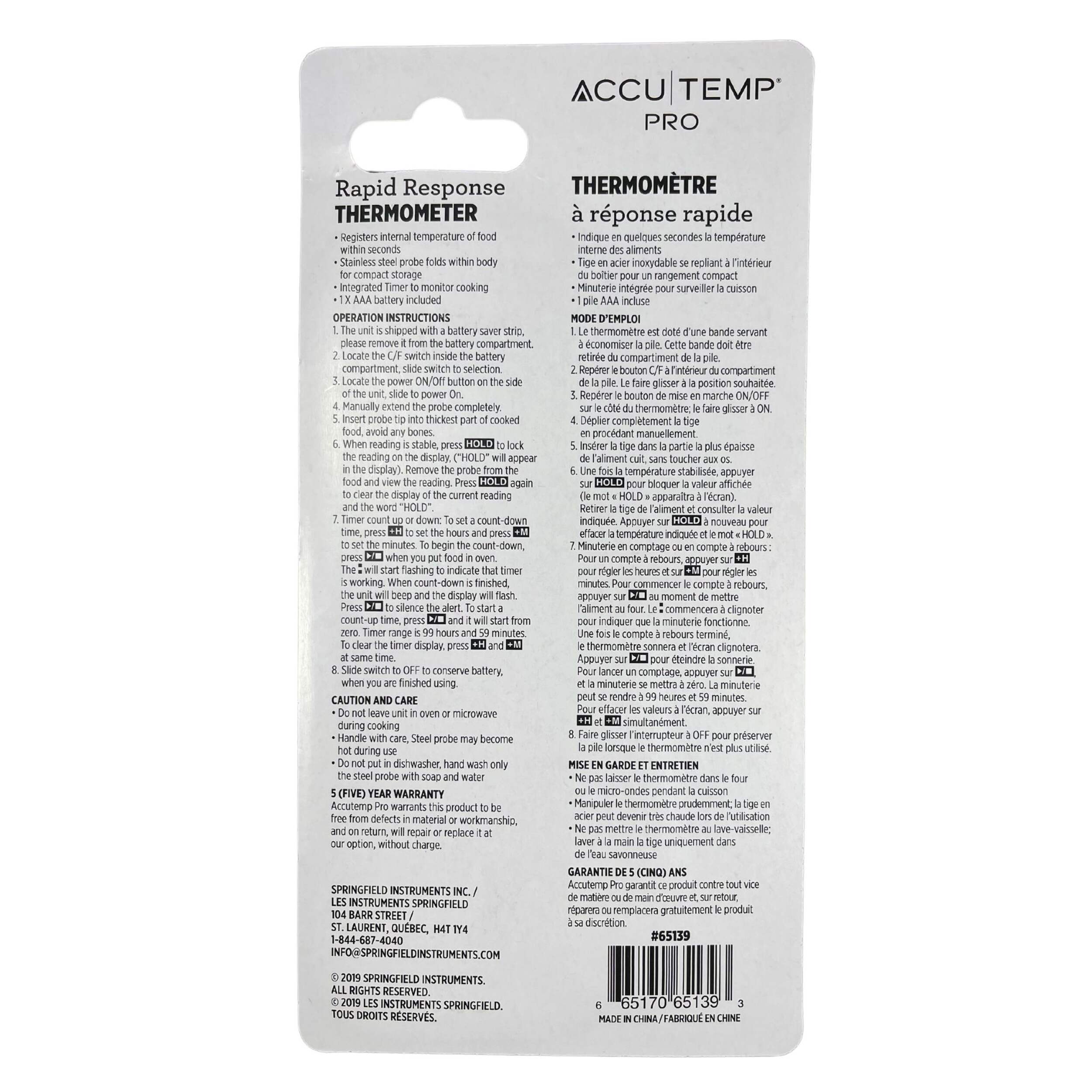 Accutemp Pro Digital Instant Read Cooking/Meat Thermometer with