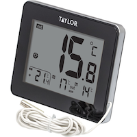 Taylor Indoor/Outdoor Wired Digital Thermometer Front_Three_Fourths_Angled_Left