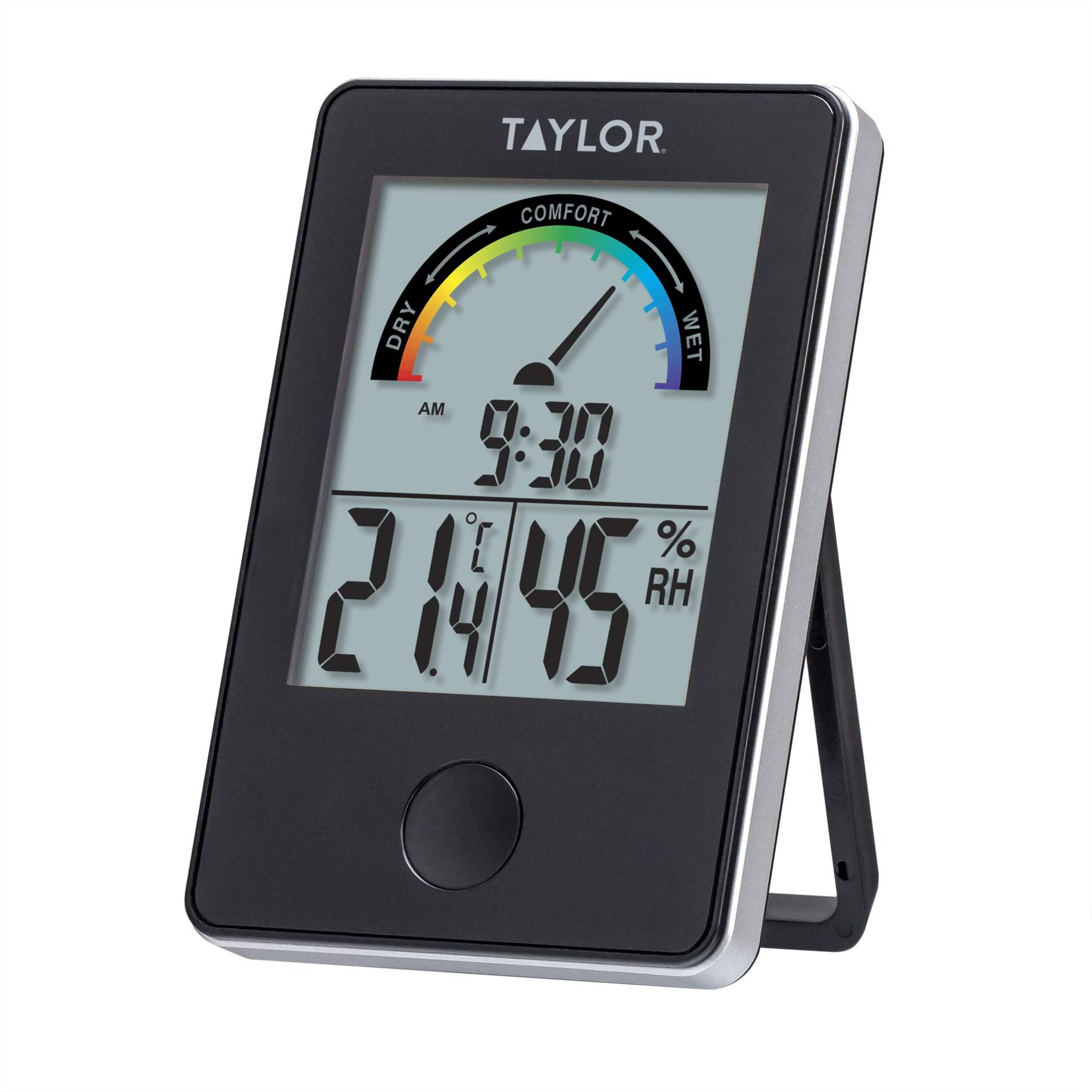 Taylor Wireless Digital Indoor Thermometer Comfort Station, Digital, LCD Front_Angled_Left
