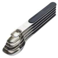 PADERNO Stainless Steel Measuring Spoons Set with Magnetic Handle, 5-pc Front_Three_Fourths_Angled_Left