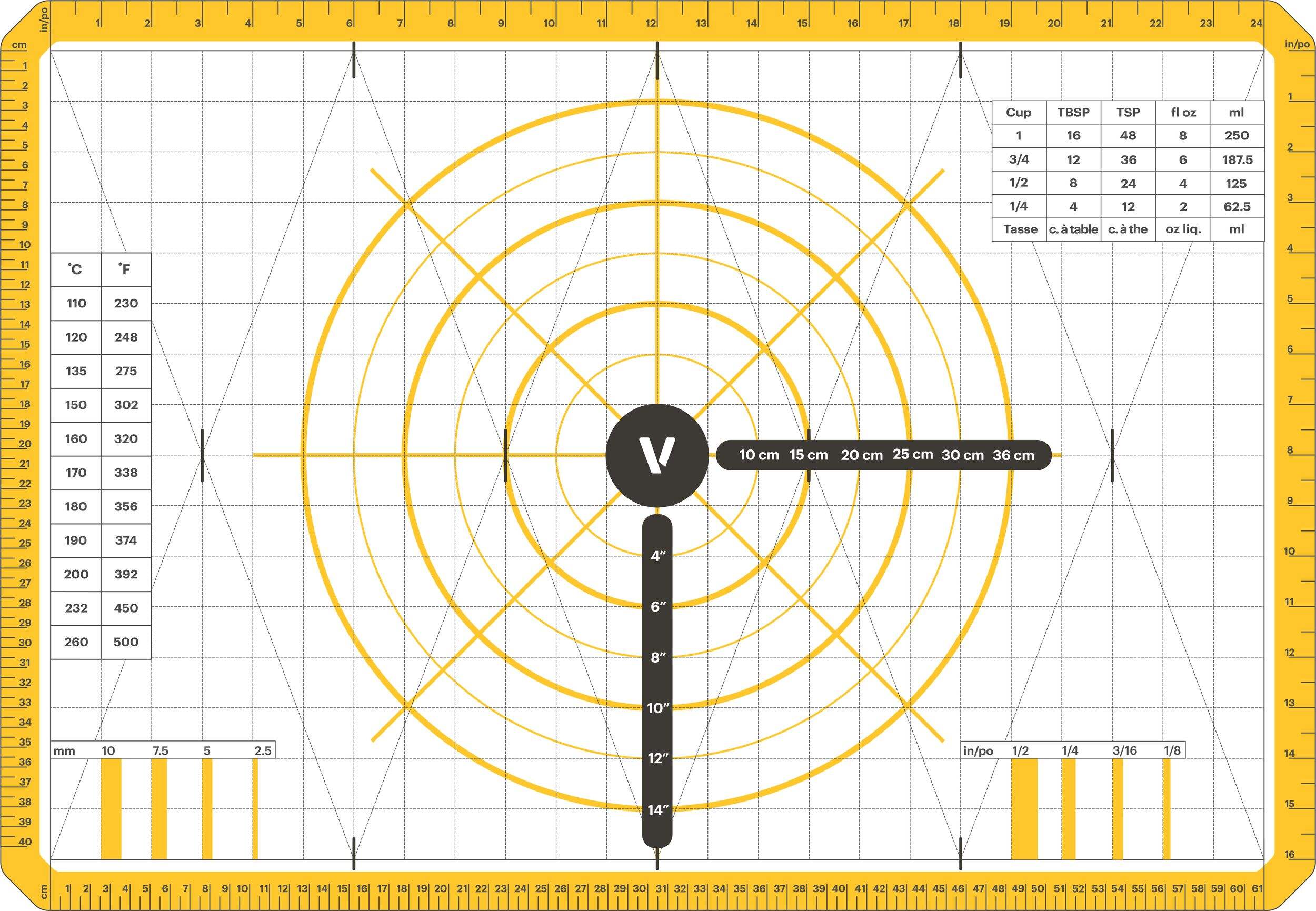 Vida by PADERNO Silicone Pastry Mat Overhead_Flat