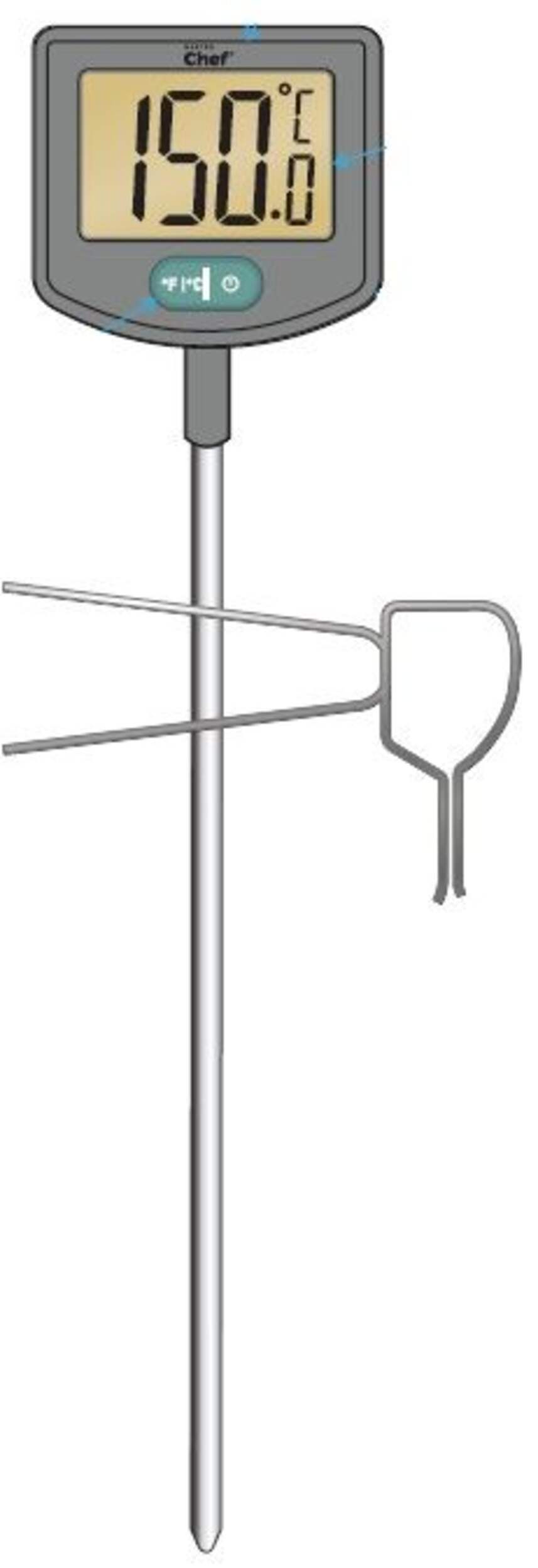 MasterChef Digital Deep Fry Candy Thermometer for Food/Crafts Front_Flat