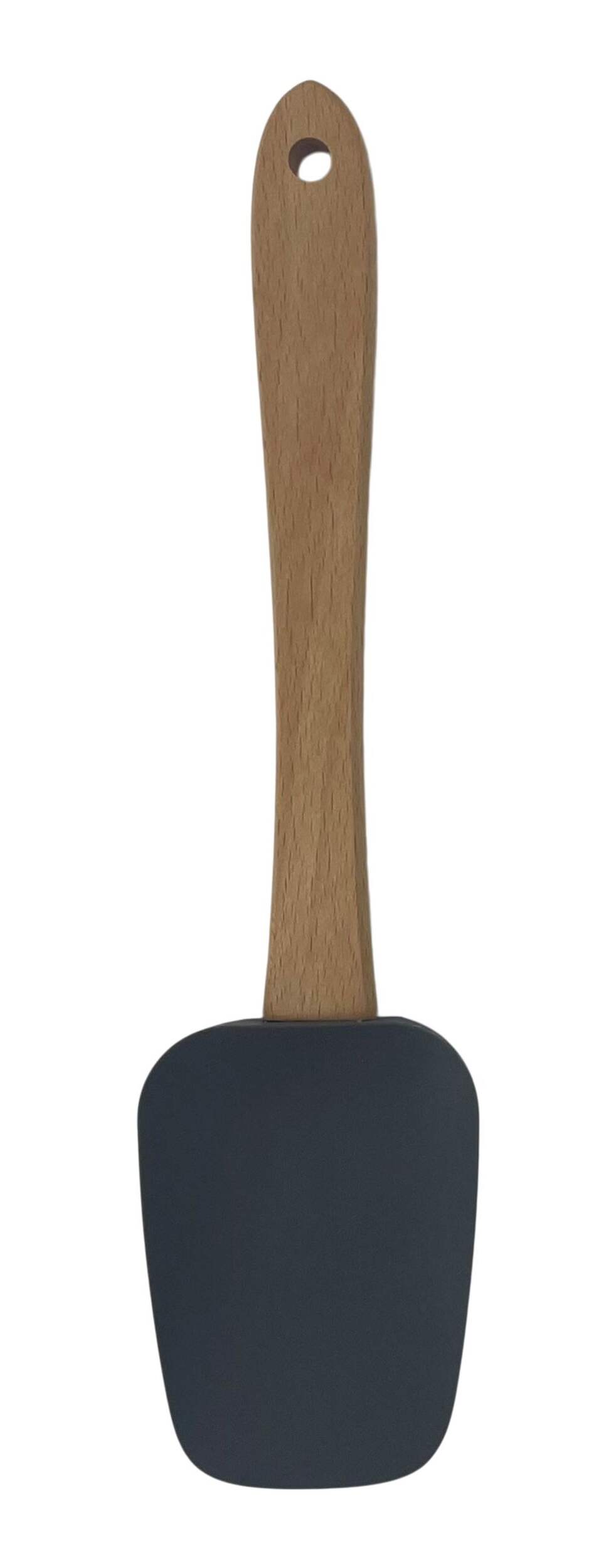 MasterChef Silicone Beechwood Kitchen Spoonula, Grey Front_Flat