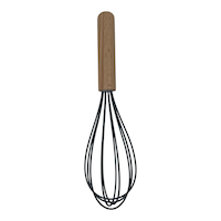 Mastercraft Silicone Beechwood Whisk, 11-in, Grey