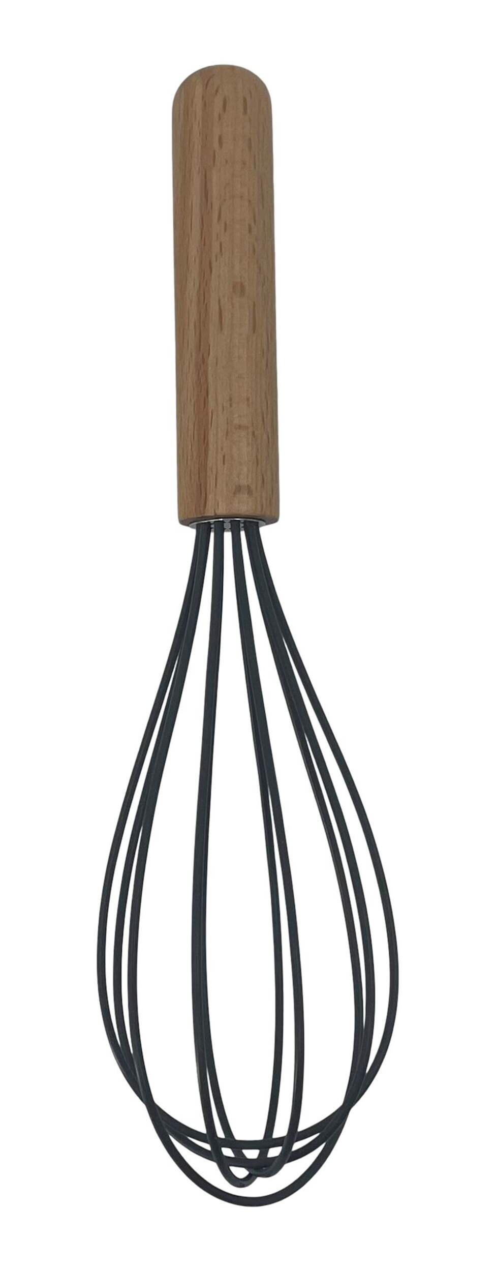 Mastercraft Silicone Beechwood Whisk, 11-in, Grey Front_Flat