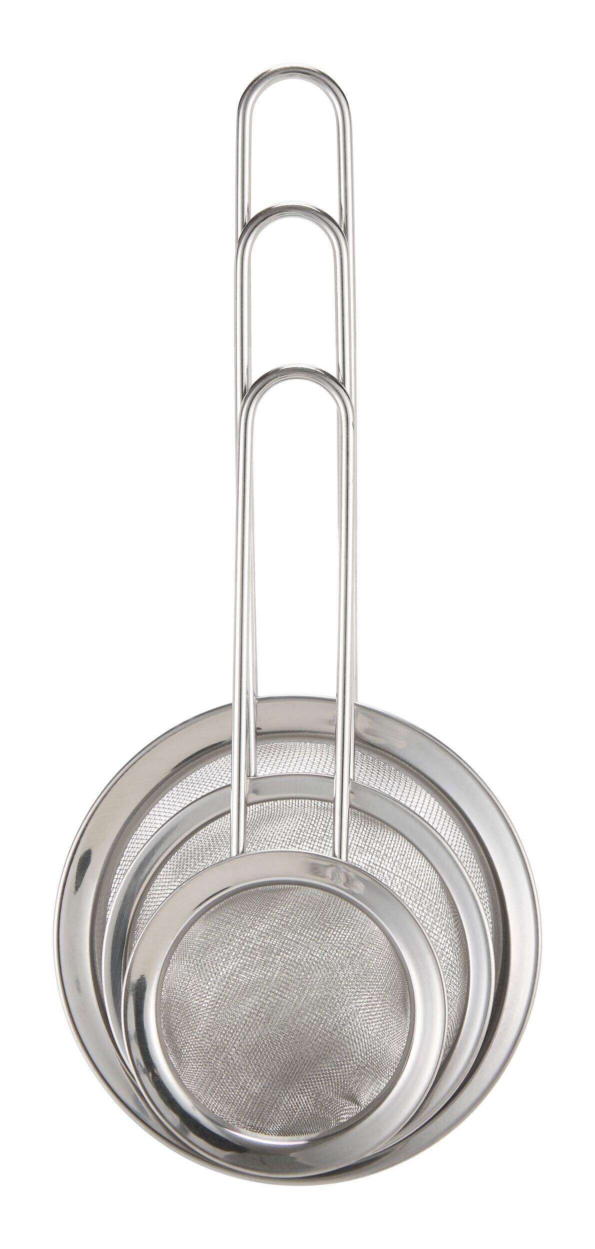 Master Chef Miniature Stainless Steel Strainers, 3-pc Front_Flat
