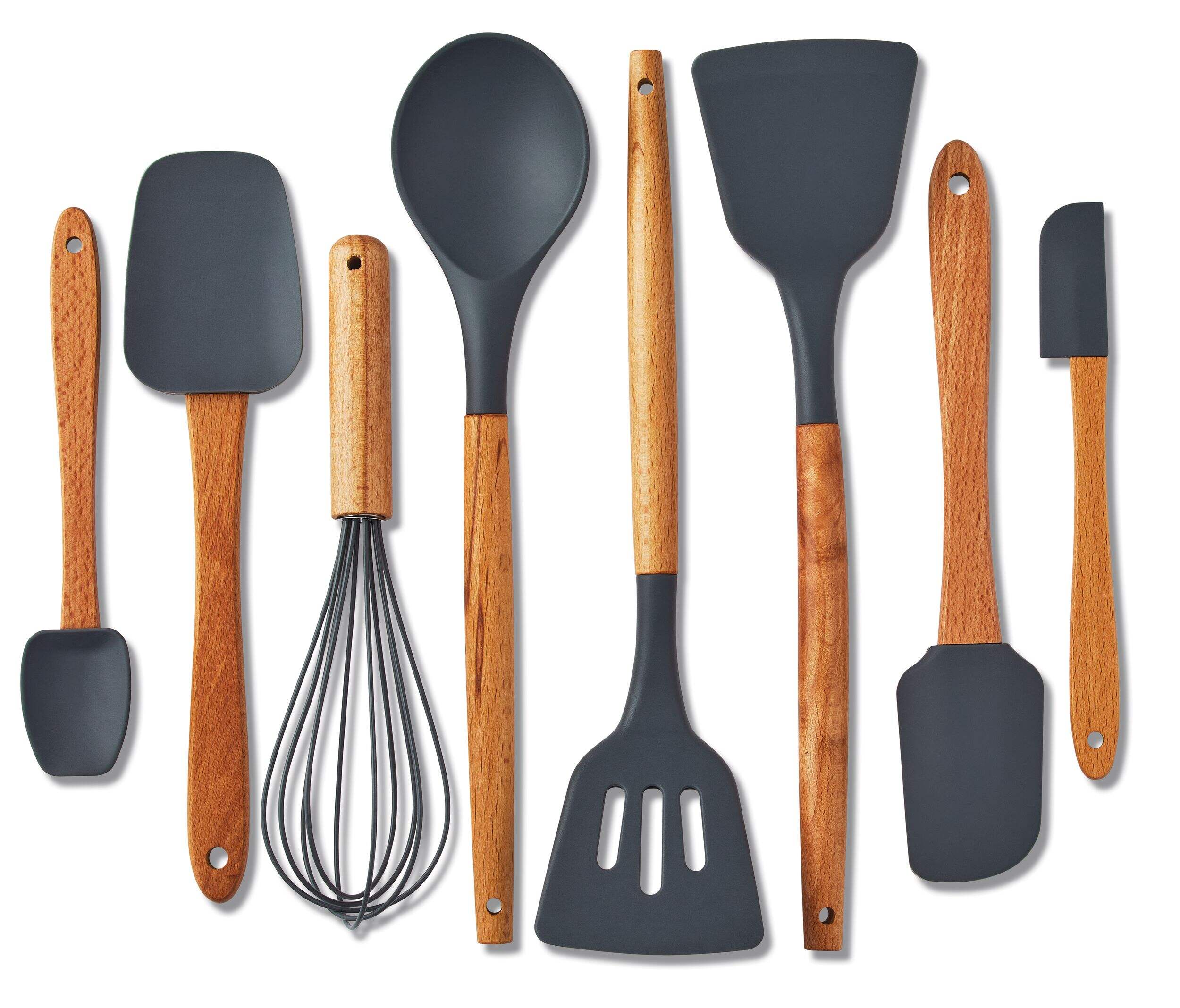 Master Chef Heat-Resistant Beechwood Cookware Set, 8-pc Front_Flat
