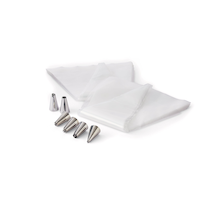 Master Chef Disposable Piping Bags with 6 Tips Set, 30-pc Front_Angled_Left