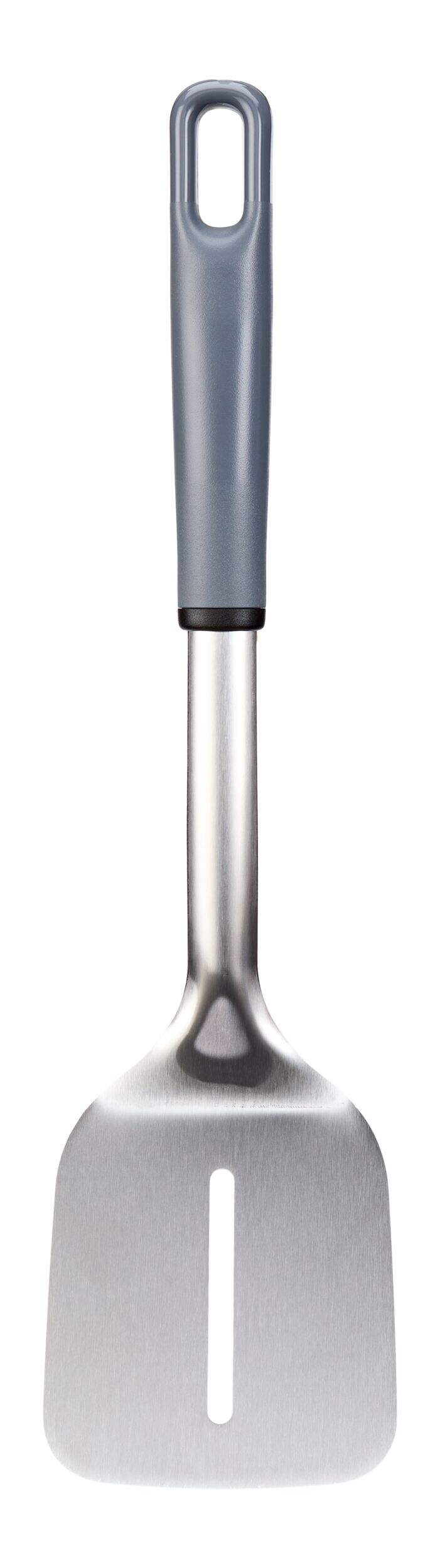 Simplicite Stainless Steel Slotted Turner with Ergonomic Handle Front_Flat