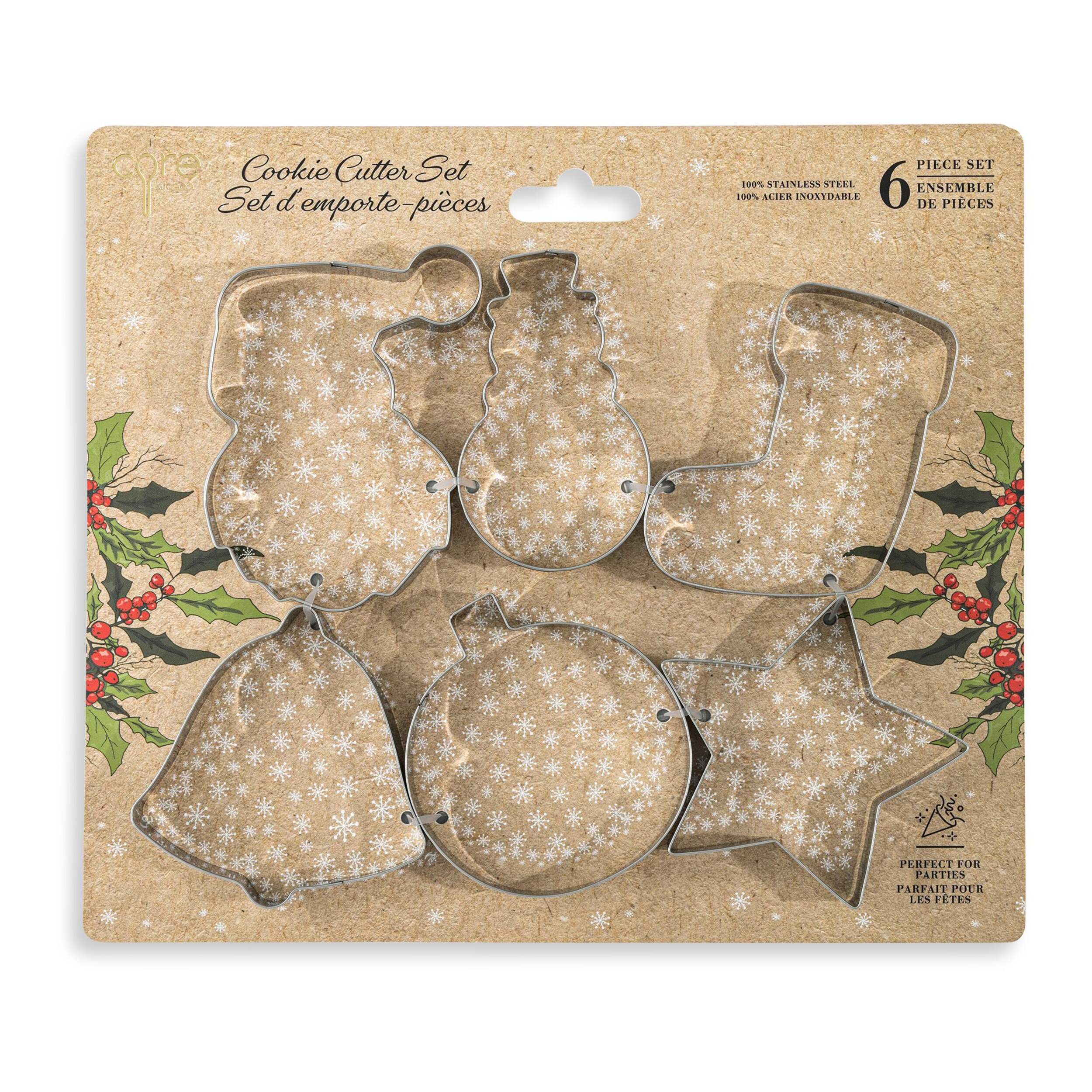 Core Home Stainless Steel Cookie Cutter Set, 6-pc Front_Flat