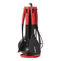 Starfrit Mixed Kitchen Utensil Set with Nylon Heads & Swivel Holder, 6-pc