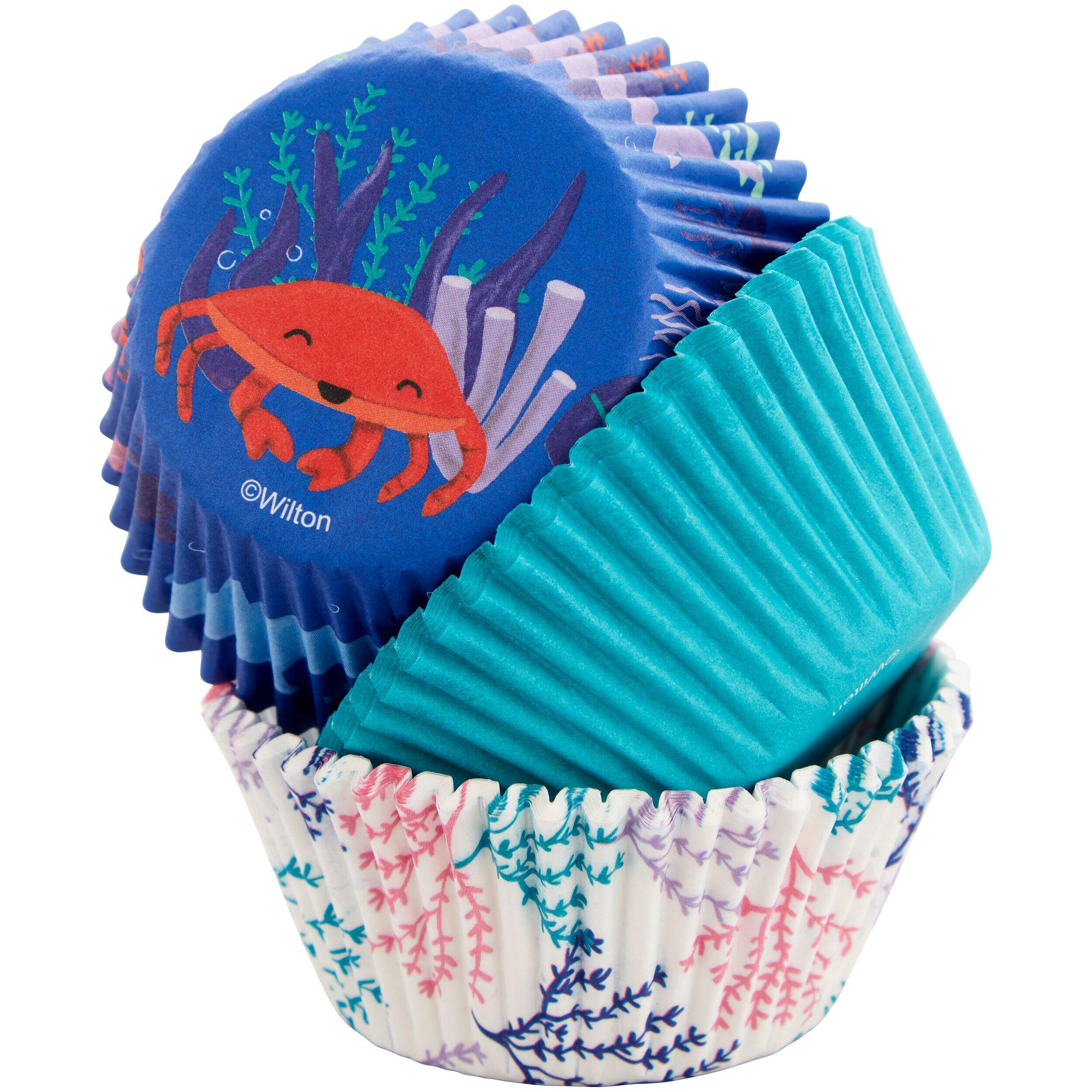 Wilton Under the Sea Crab Baking Cups, Blue, 2-in, 75-pk, for Birthday/Baby Shower Composite_or_Mixed