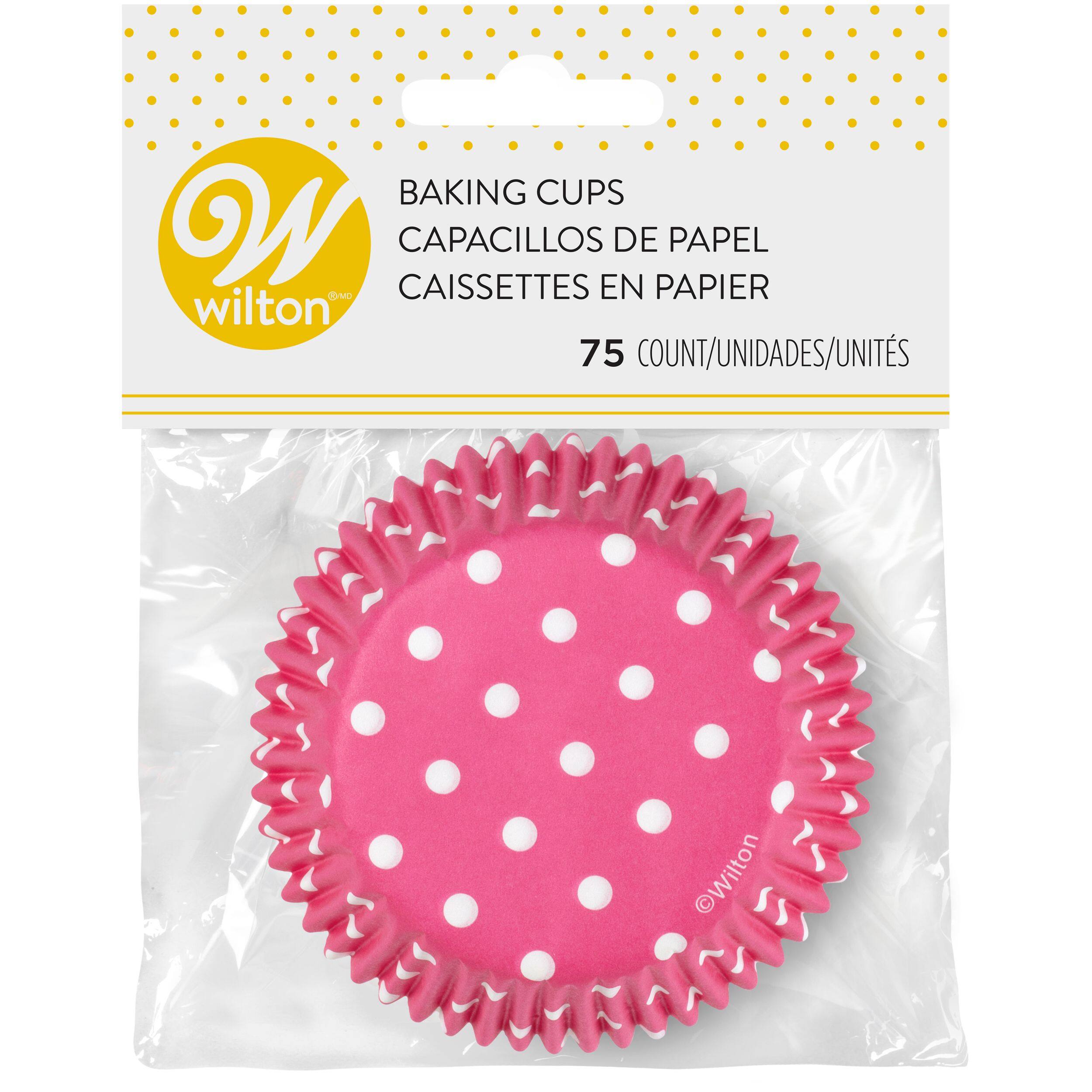 Wilton Baking Cups, Pink/White, Polka Dots, 2-in, 75-pk, for Birthday ...