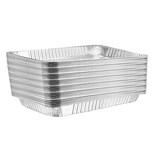 Rectangle Foil Reusable Medium Size Steam Baking Pan, Silver, 20-in, for Baking/Cooking/Steaming Front_Three_Fourths_Angled_Right
