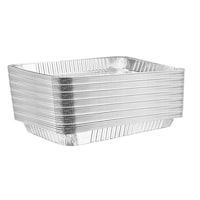 Rectangle Foil Reusable Medium Size Steam Baking Pan, Silver, 20-in, for Baking/Cooking/Steaming Front_Three_Fourths_Angled_Right