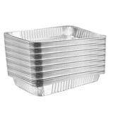 Rectangle Foil Reusable Full Size Steam Baking Pan, Silver, 12-in, for Baking/Cooking/Steaming Front_Three_Fourths_Angled_Right