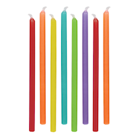 Stick Wax Candles, Multi-Coloured, 5-in, 12-pk, for Birthday Party Front_Flat
