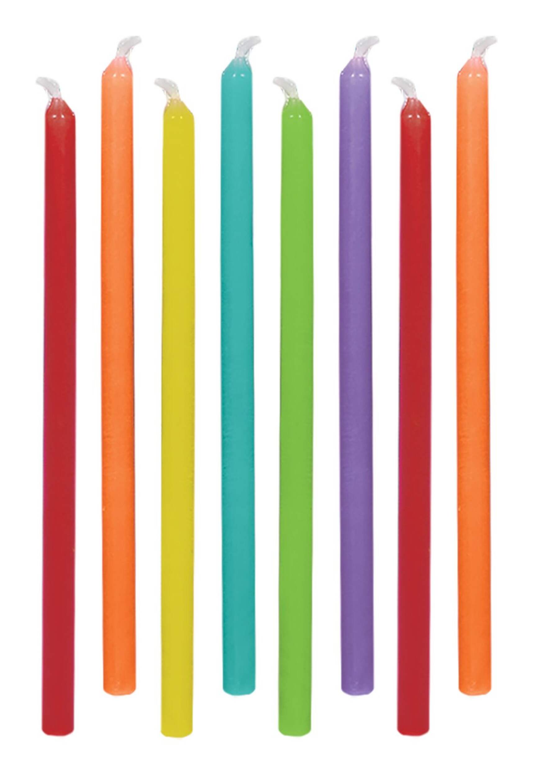 Stick Wax Candles, Multi-Coloured, 5-in, 12-pk, for Birthday Party Front_Flat