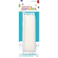 Stick Tall Wax Candles, White, 5-in, 12-pk, for Birthday Party