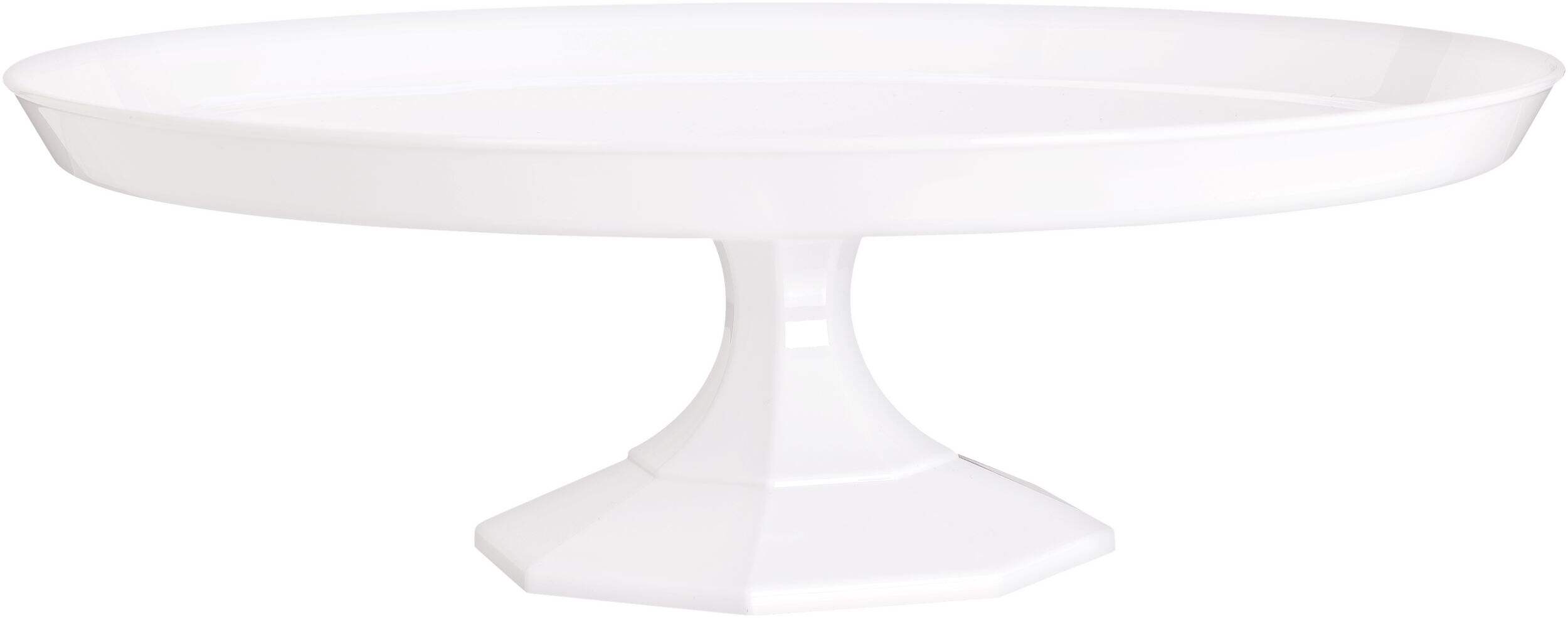 Medium Plastic Cake Treat Stand, White, 11-in, for Treat Display Birthday/Baby Shower/Wedding/Anniversary Front_Elevated