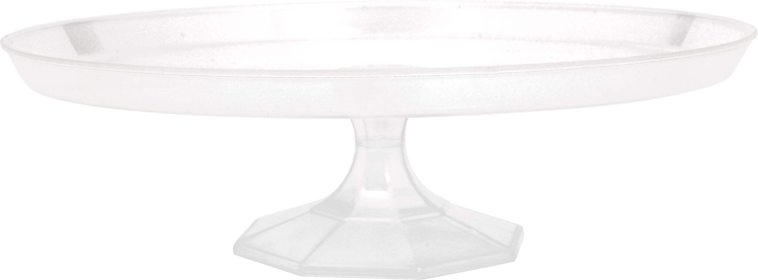 Support à gâteau et friandises en plastique moyen, transparent, 11,75 po, pour fête d'anniversaire/fête prénatale/mariage/anniversaire Front_Elevated
