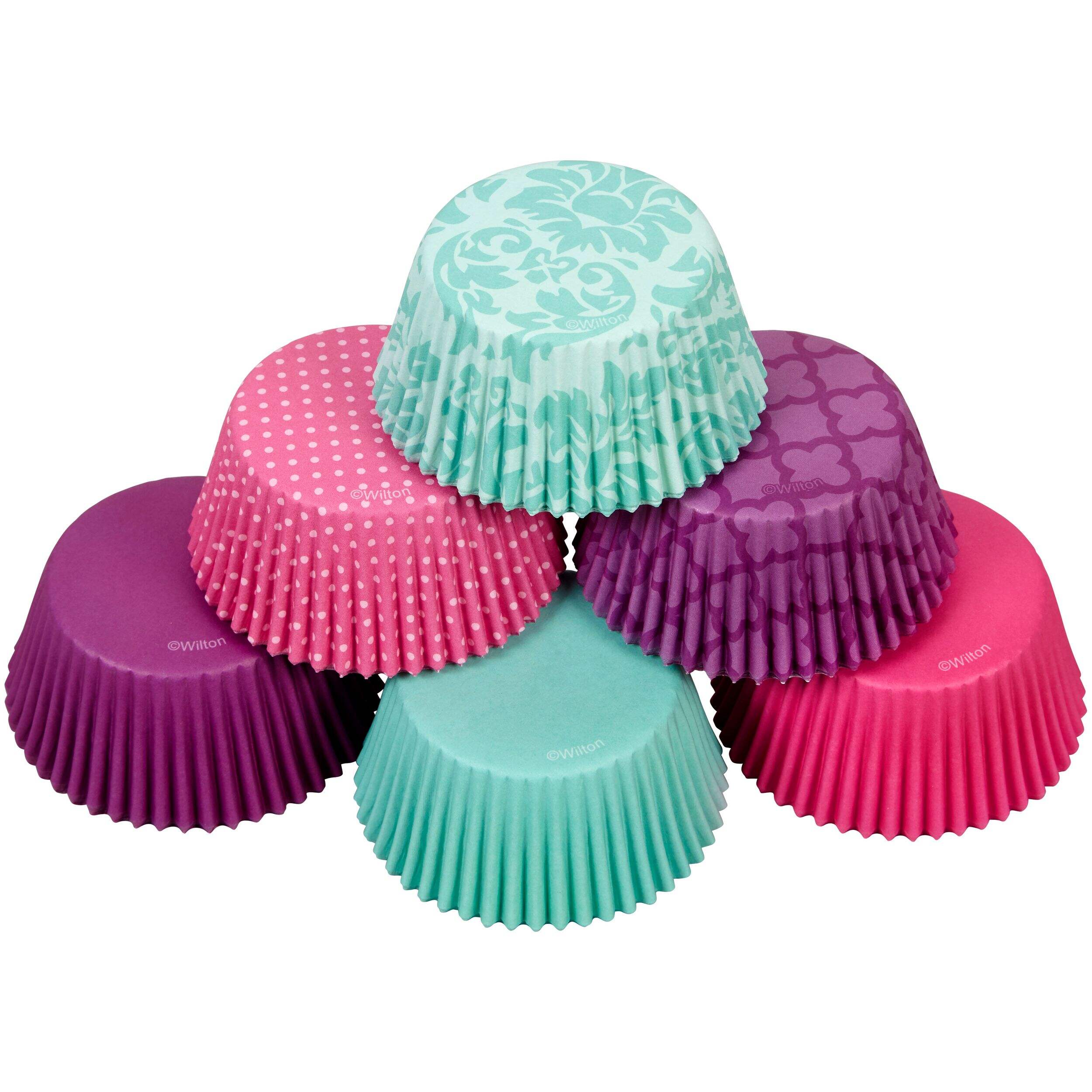 Wilton Standard Baking Cups, Pink/Turquoise/Purple, 150pk Party City