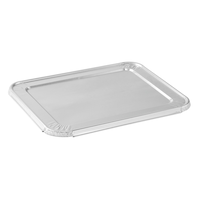Rectangle Aluminum Foil Steam Half Lid, Silver, 13-in, for Baking/Cooking/Steaming Front_Angled_Left