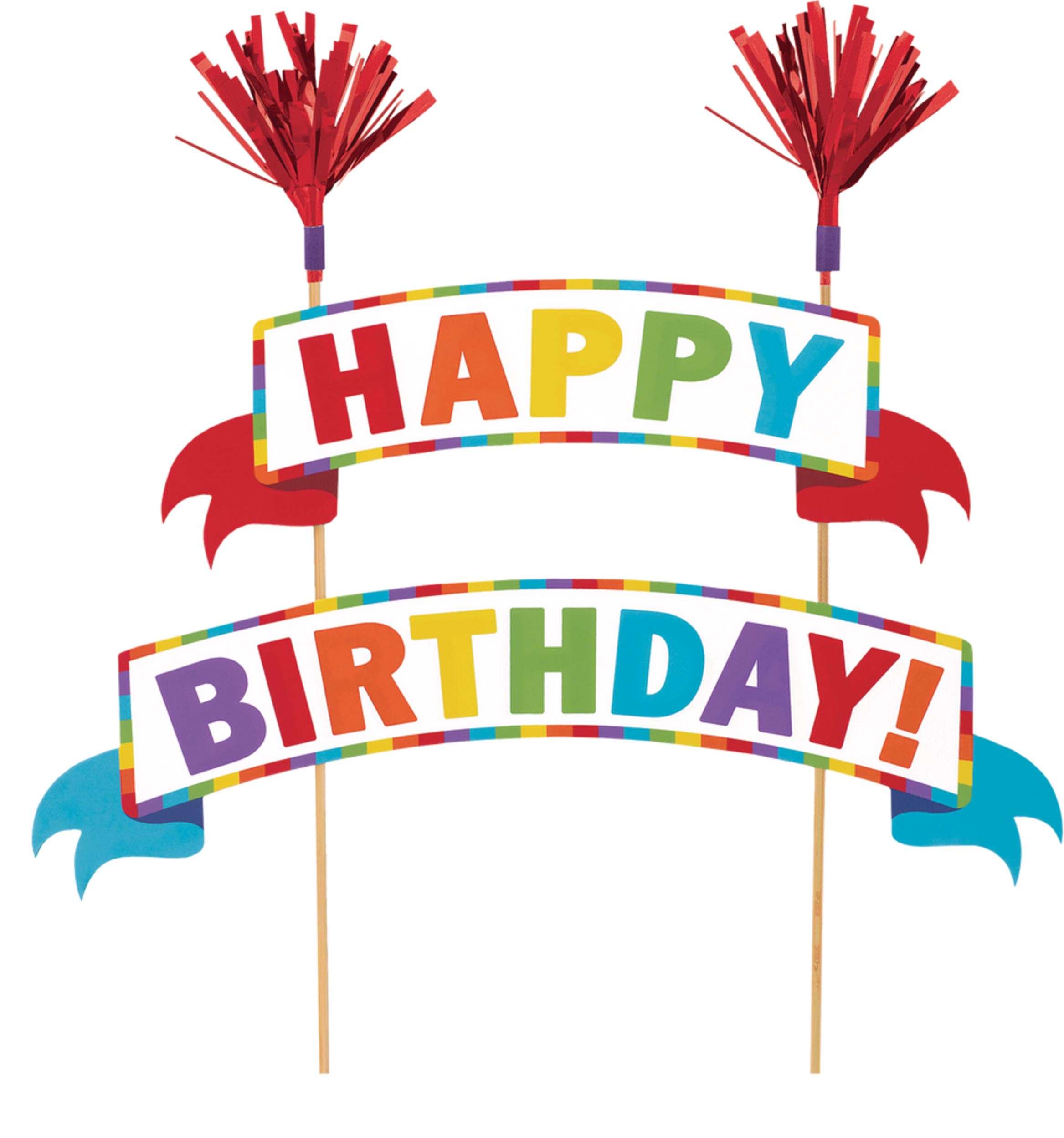 Multi Colour Happy Birthday Banner Cake Topper Party City