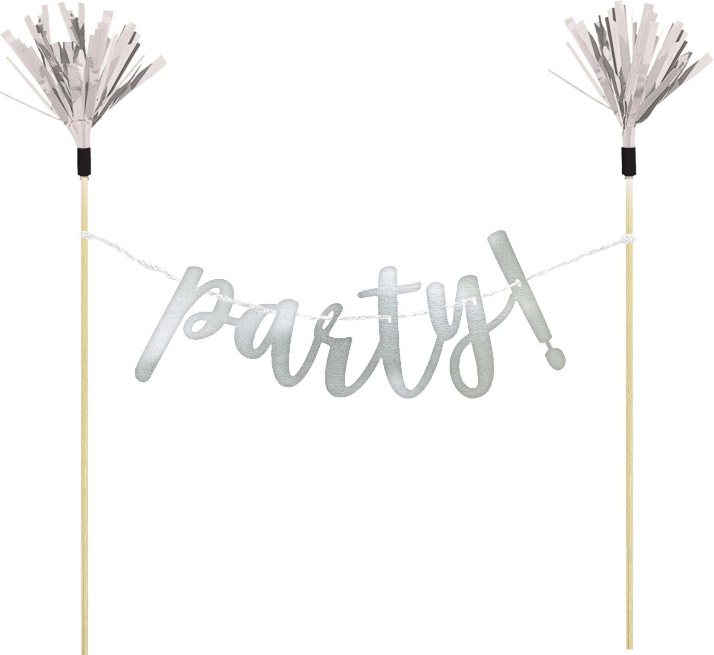 Décoration de gâteau à bannière de lettres Party Front_Flat