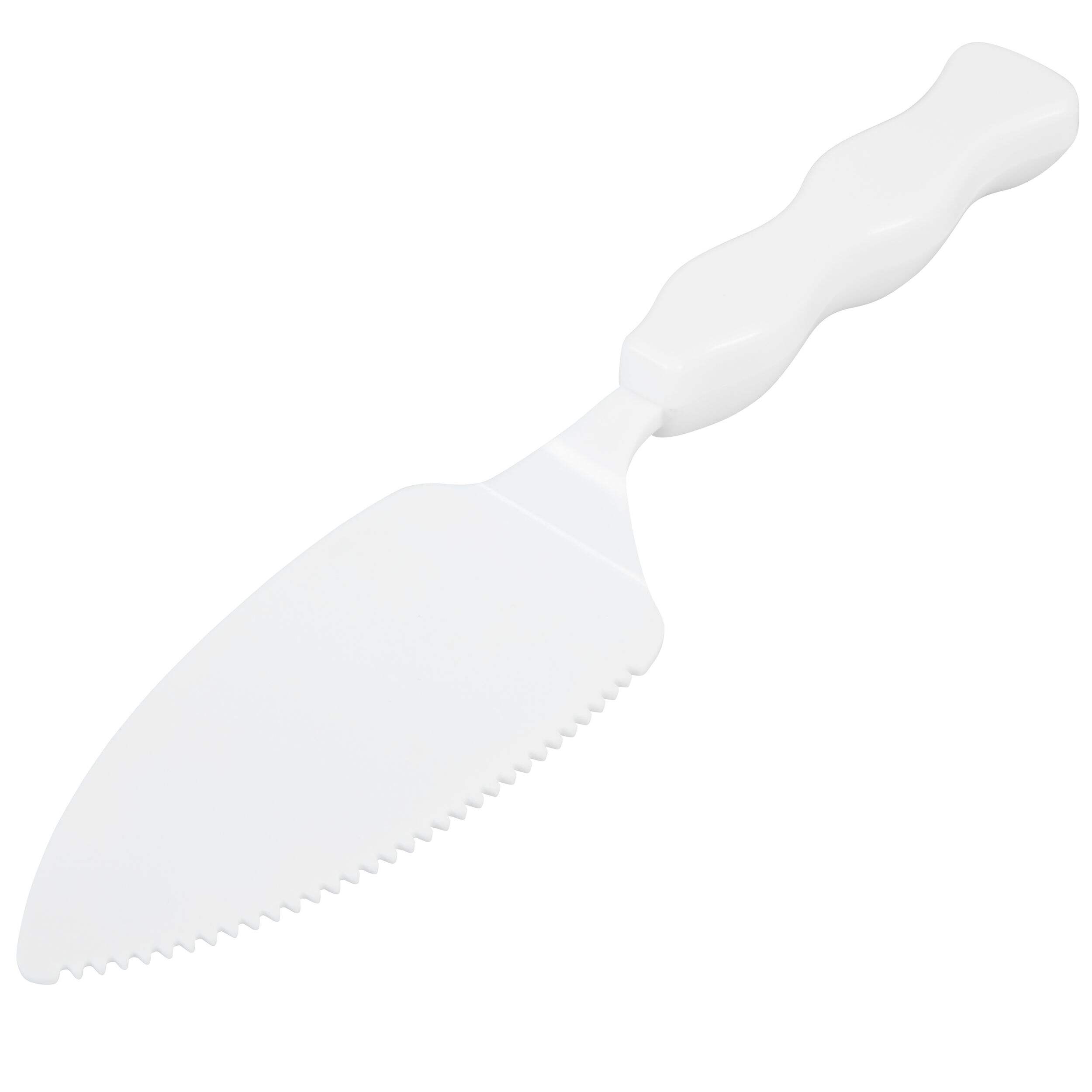 Couteau et pelle à gâteau en plastique Wilton, transparent, 9,7 po, pour anniversaire/mariage Front_Angled_Left