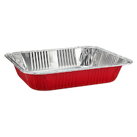 Foil Reusable Half Deep Steam Baking Pan, Assorted Colours, 10-in, for Baking/Cooking/Steaming Front_Three_Fourths_Angled_Right