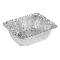 Foil Reusable Half Extra Deep Steam Baking Pan, Silver, 11-in, for Baking/Cooking/Steaming Front_Three_Fourths_Angled_Right