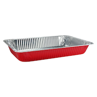 Foil Reusable Full Deep Steam Baking Pan, Assorted Colours, 12.75-in, for Baking/Cooking/Steaming Front_Three_Fourths_Angled_Right