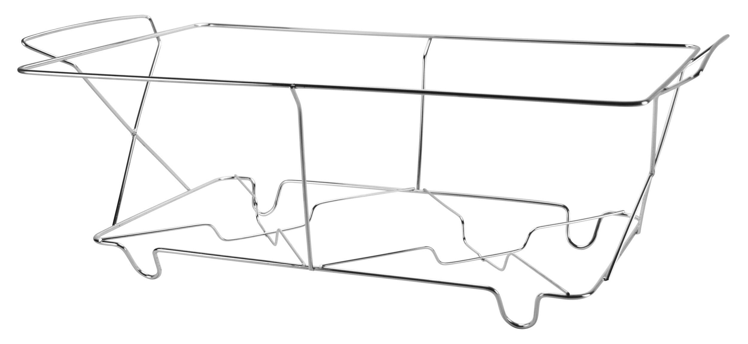 Rectangle Chrome Steam Rack for Chafing Dishes, Silver, 12-in, for Keeping Food Hot Front_Angled_Right