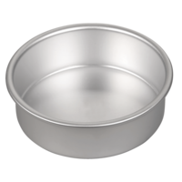Wilton Round Aluminum Reusable Cake Pan, Silver, 6-in, for Baking Front_Elevated