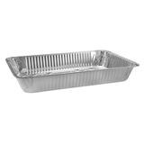 Rectangle Foil Reusable Full Deep Steam Baking Pan, Silver, 21-in, for Baking/Cooking/Steaming Front_Angled_Right