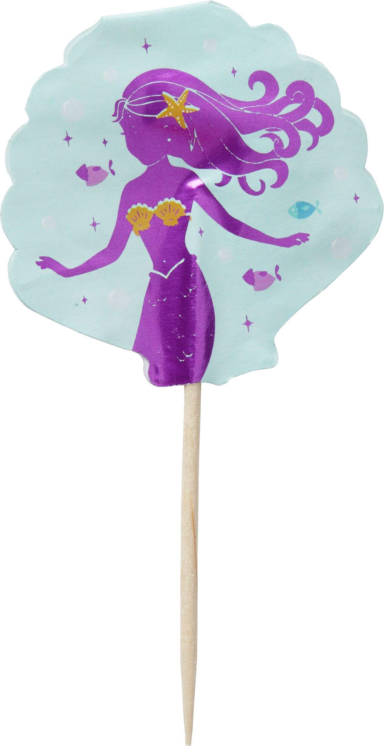 Wishful Mermaid Cupcake Picks, 24-ct Front_Flat