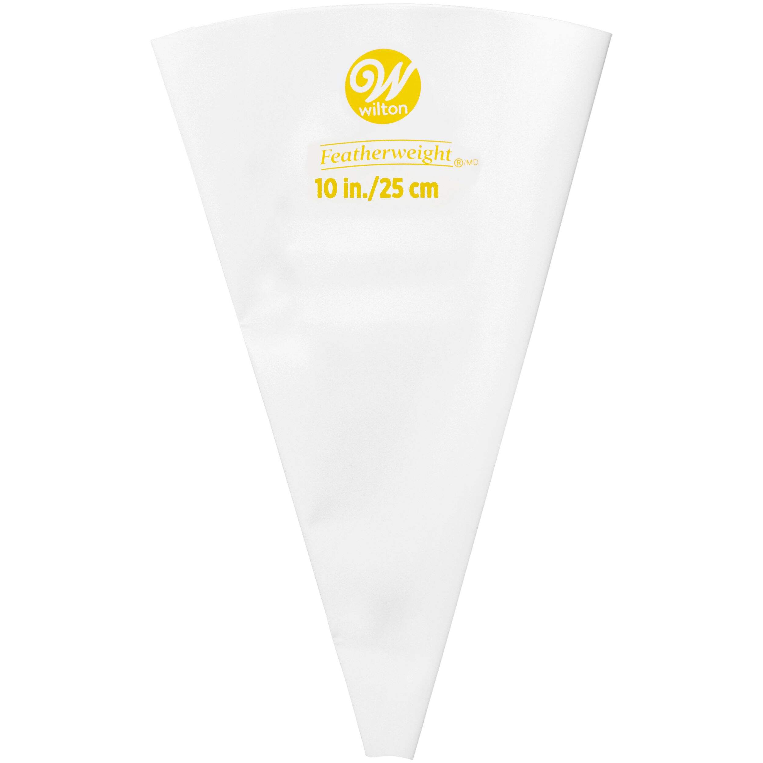 Wilton Featherweight Piping Decorating Bag, White, 10-in, for Baking/Cake Decoration Front_Flat