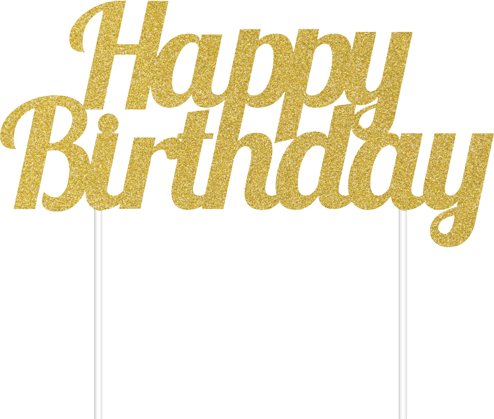 Gold Glitter Happy Birthday Cake Topper Canadian Tire