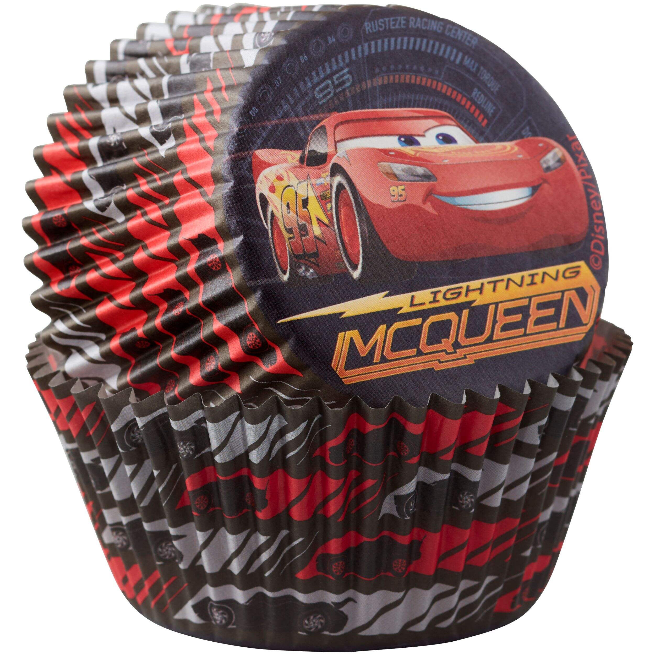 Moules à cuisson Wilton Disney Les Bagnoles Flash McQueen, rouge/noir, 2 po, paq. 50, pour fête d'anniversaire Composite_or_Mixed