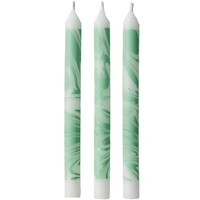 Bougies d'anniversaire à motif marbré vert, 3,25 po, paq. 12 Front_Flat