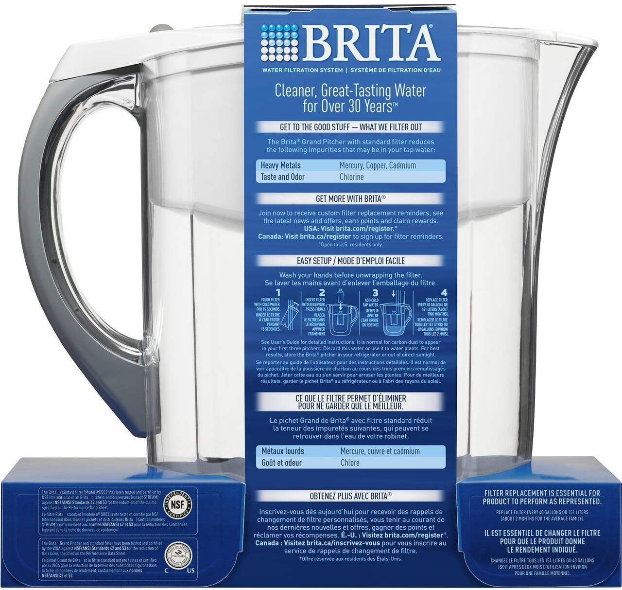 Pichet d'eau Brita de 10 tasses avec filtre 642556