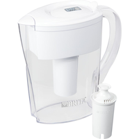 Brita® Space Saver Water Filter Pitcher with Standard Replacement Filter, BPA Free, 6 Cup, White Composite_or_Mixed