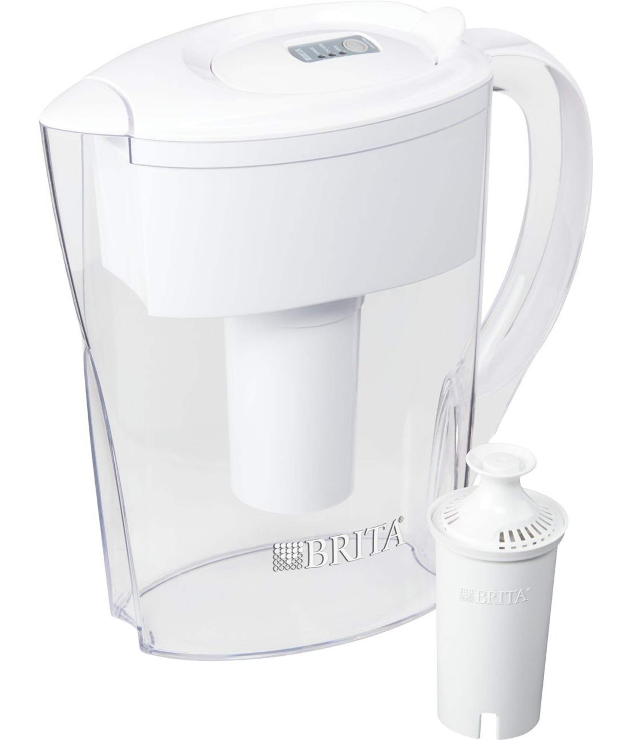 Brita Space Saver - Carafe à filtre d’eau avec filtre de rechange standard, sans BPA, 6 tasses, blanc Composite_or_Mixed