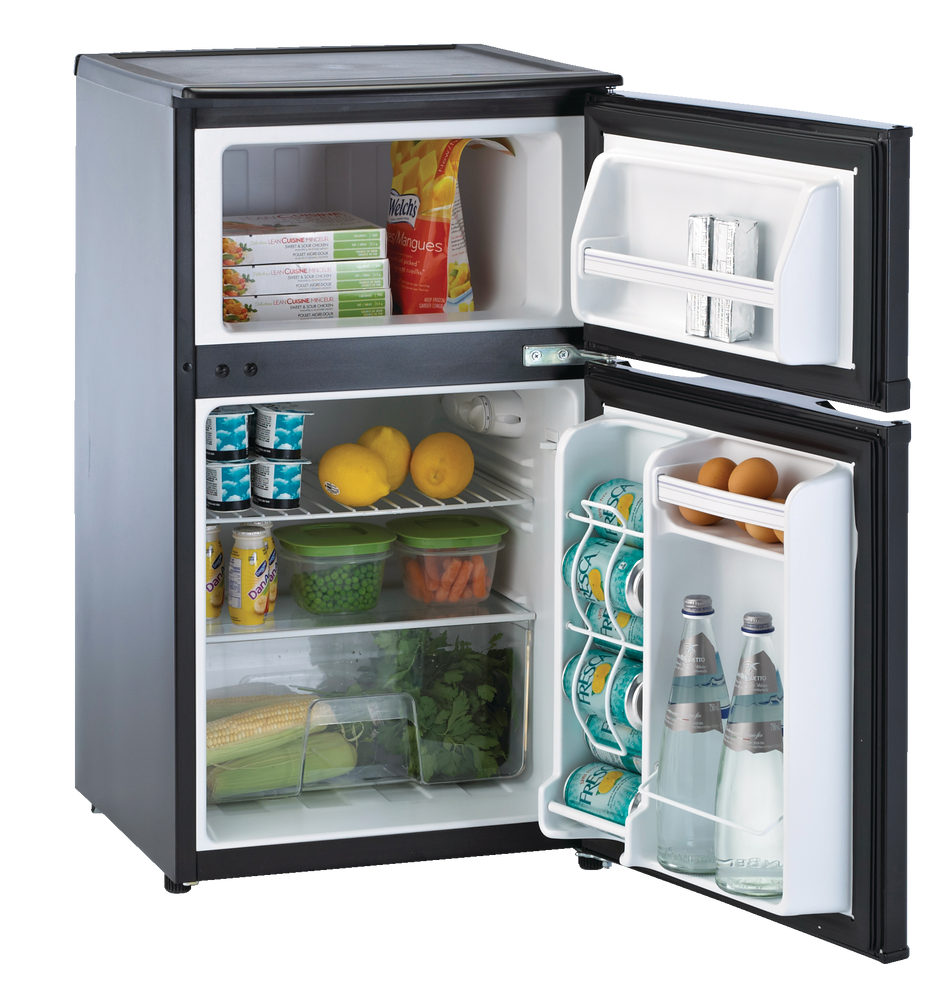 2 door black fridge