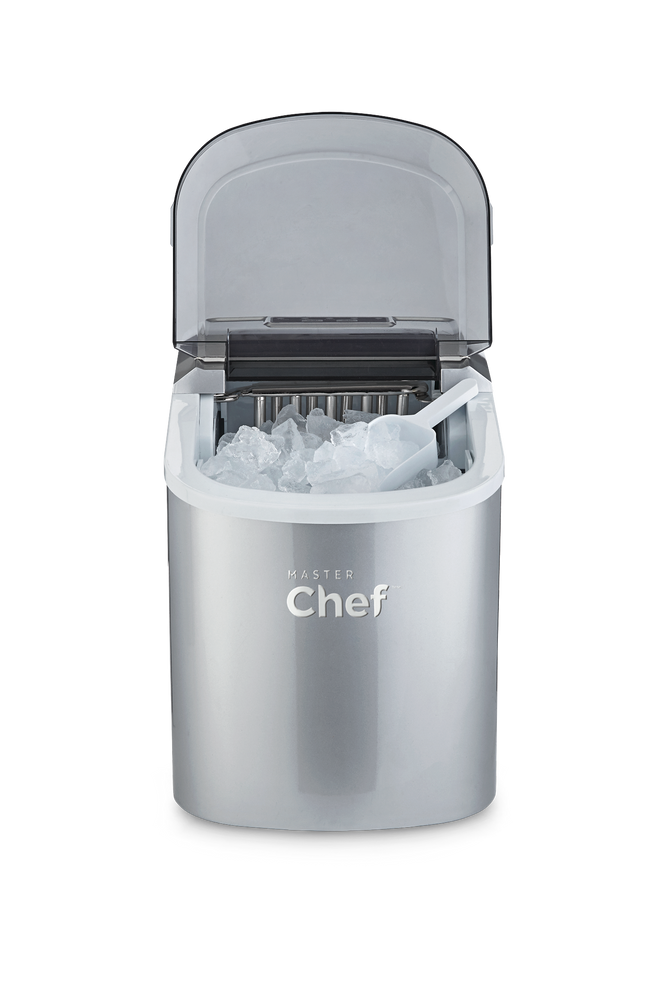 MASTER Chef Portable Countertop Ice Maker, 26.5 lbs of Ice Per Day, Ready in 6 Min, 2L, Silver